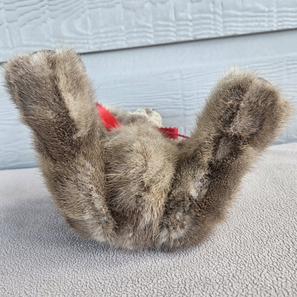 Handmade Anna Jointed Mohair Teddy Bear Red Bow 11" Brown Maine 1999 VTG - Picture 7 of 9